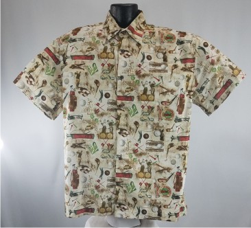 Vintage Golf Hawaiian shirt- Made in USA- 100% Cotton